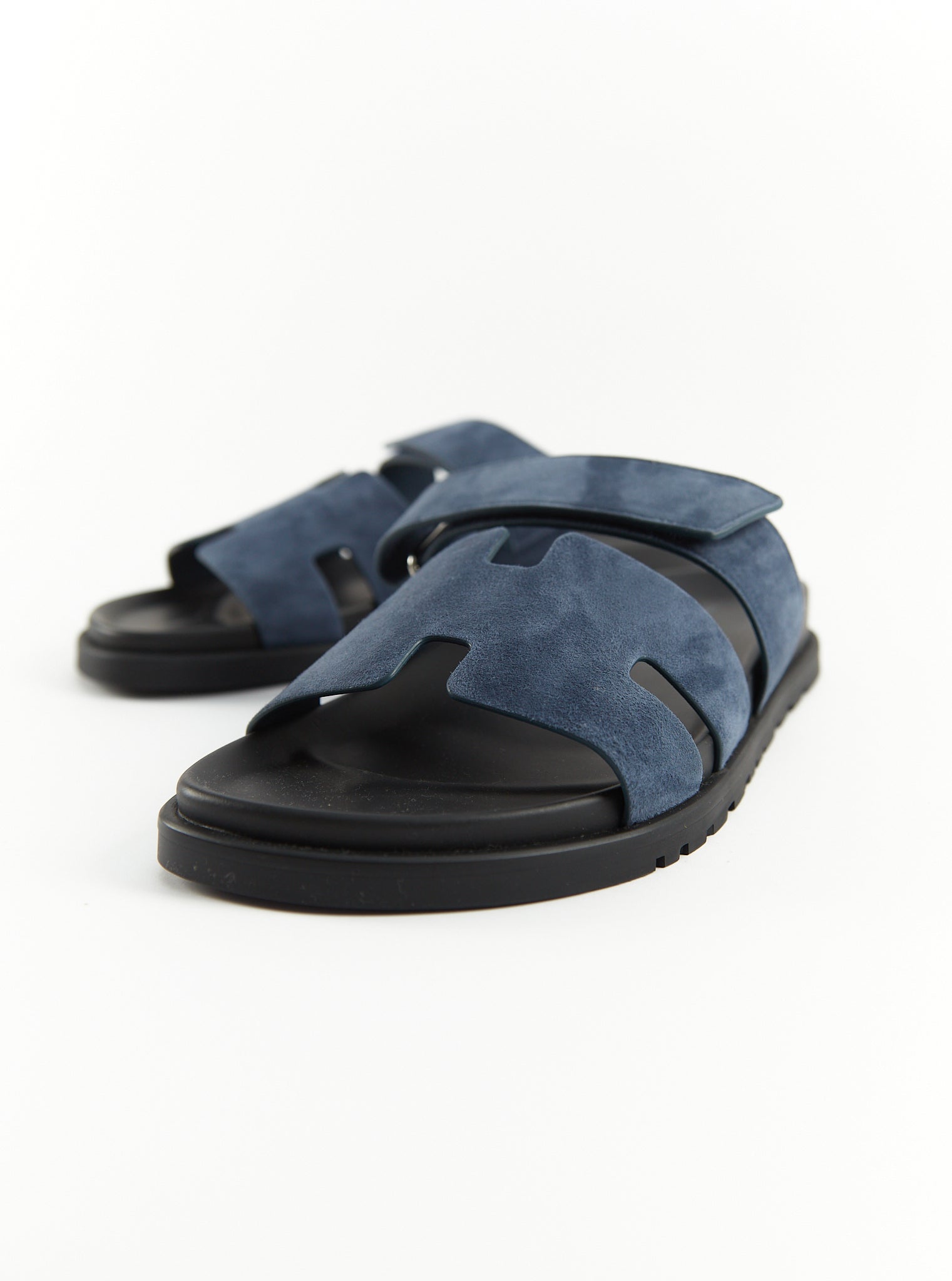 Hermès Chypre Suede Sandals (Blue)