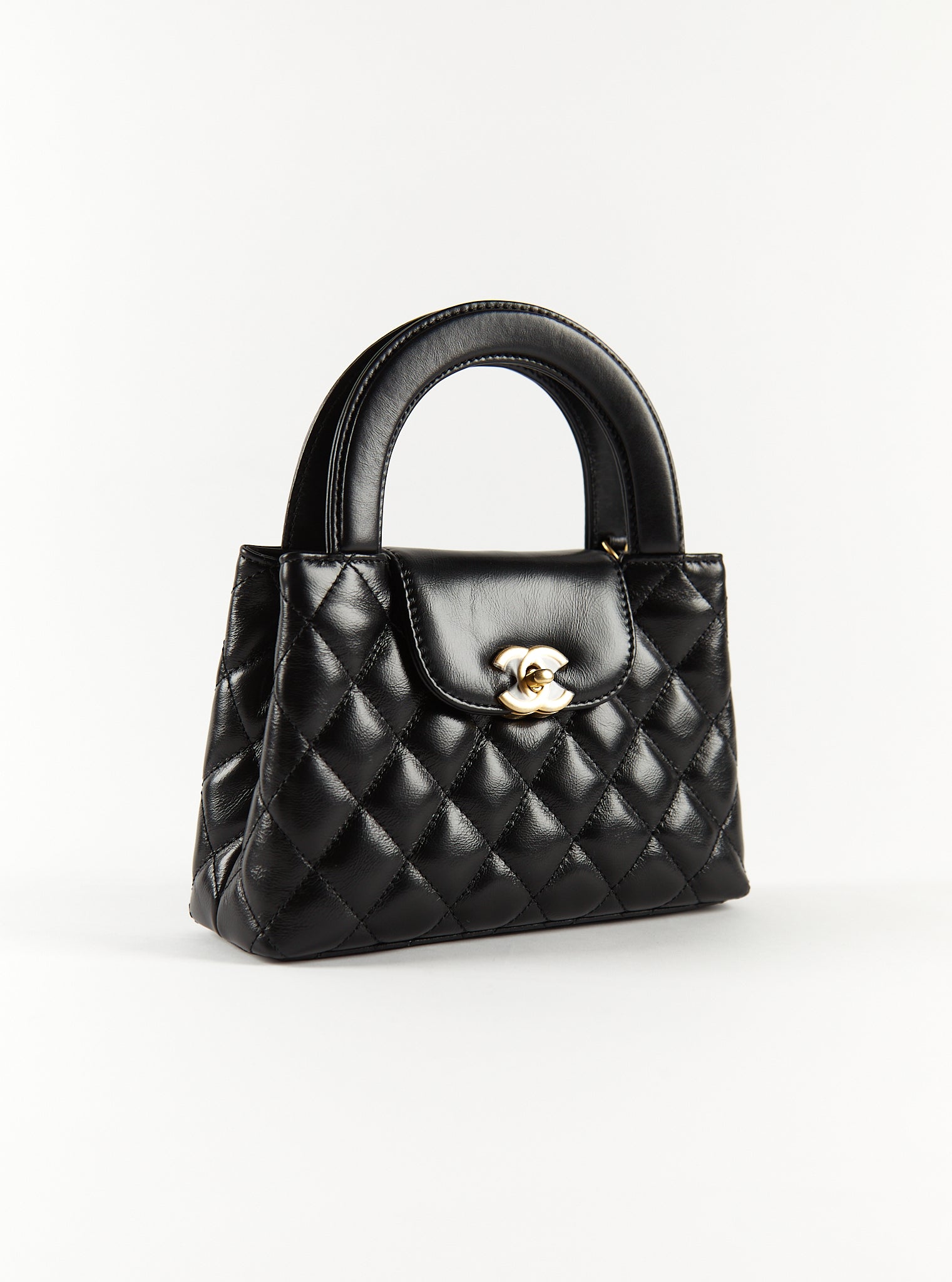 Chanel Kelly Shopping Bag Shiny Aged Calfskin & Gold Hardware (Mini)