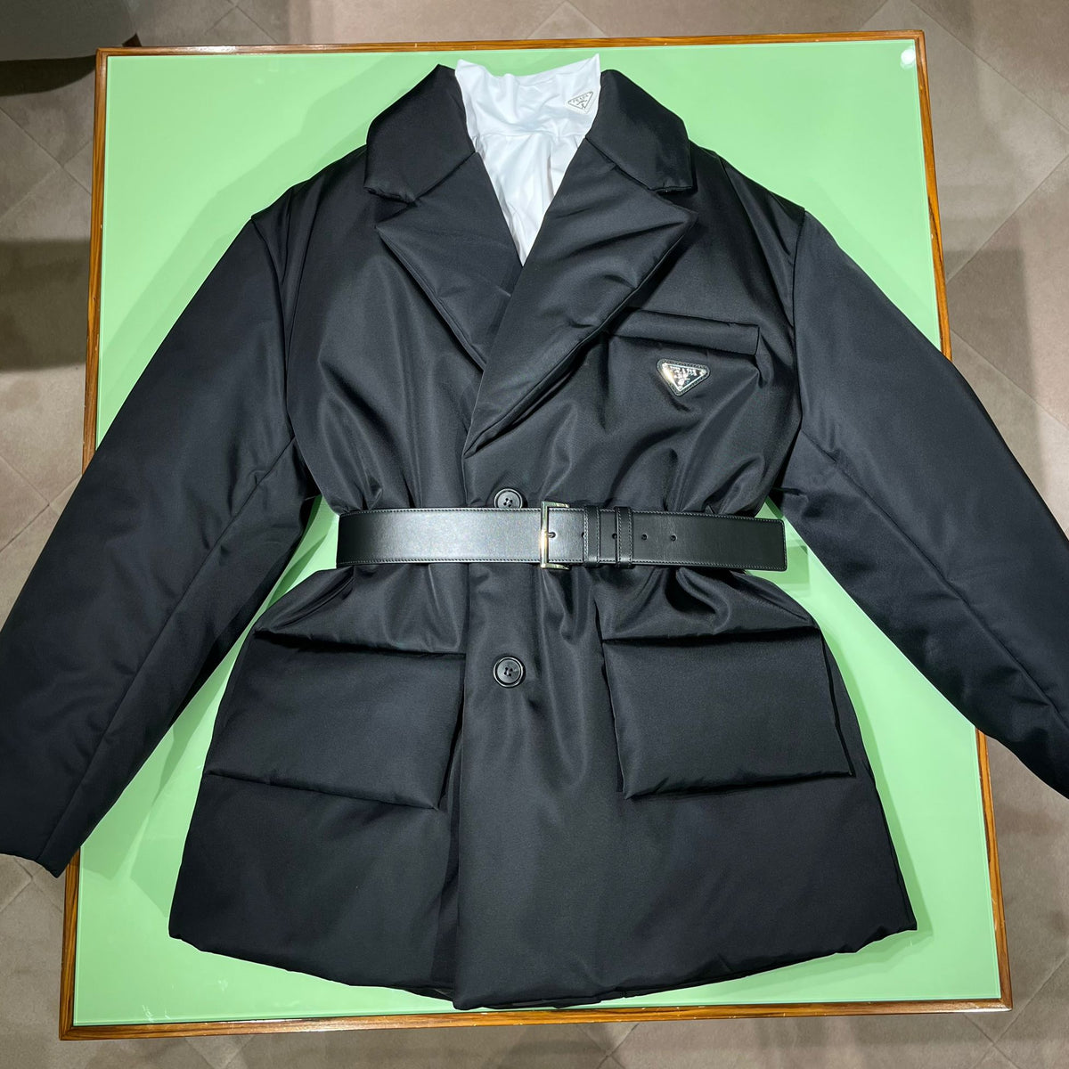 Prada Re-Nylon Belted Padded Puffer Jacket