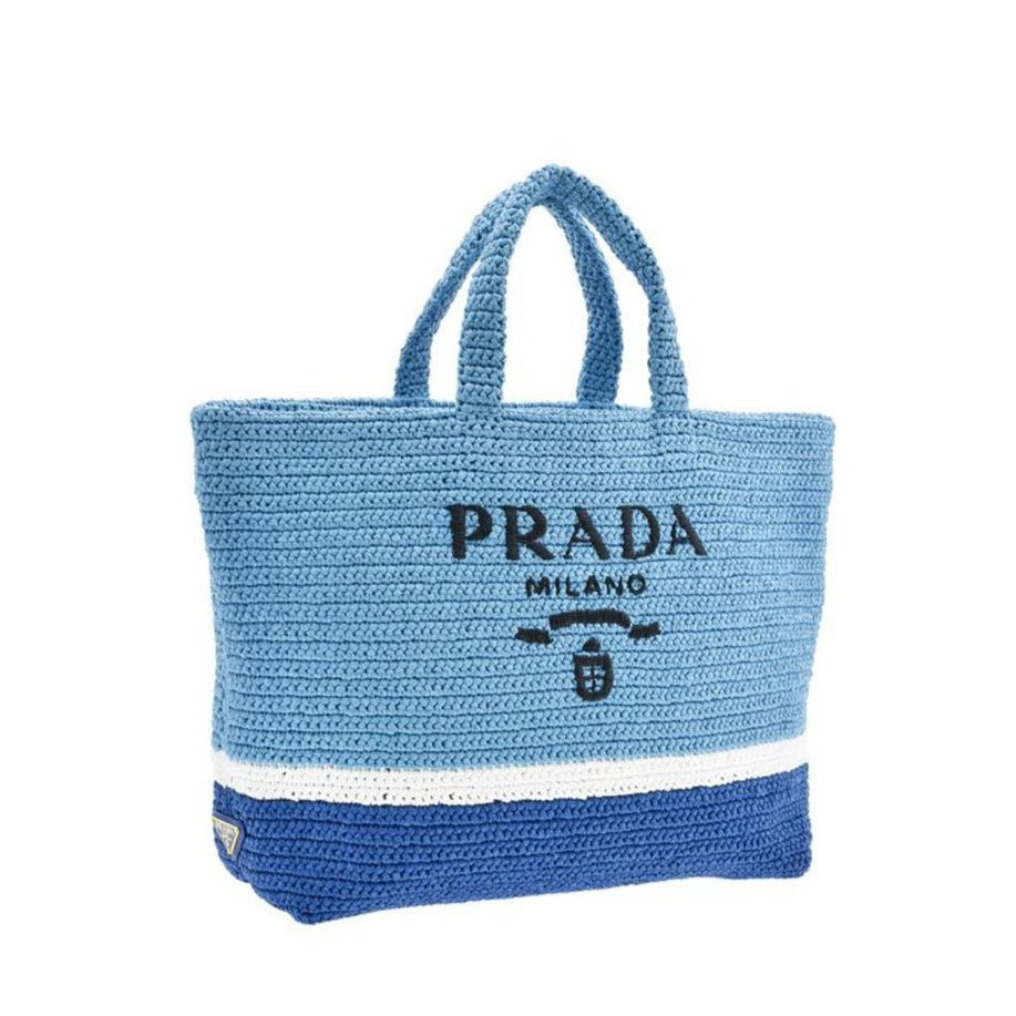 Prada blue tote bag best sale