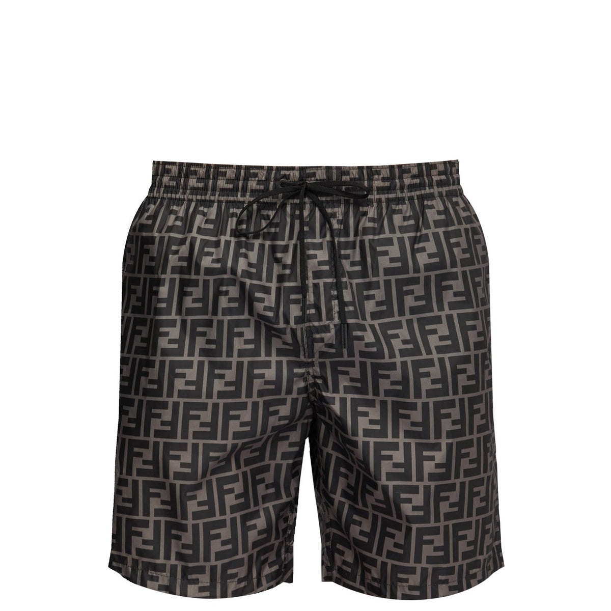 Fendi FF Logo Print Swim Shorts Grey