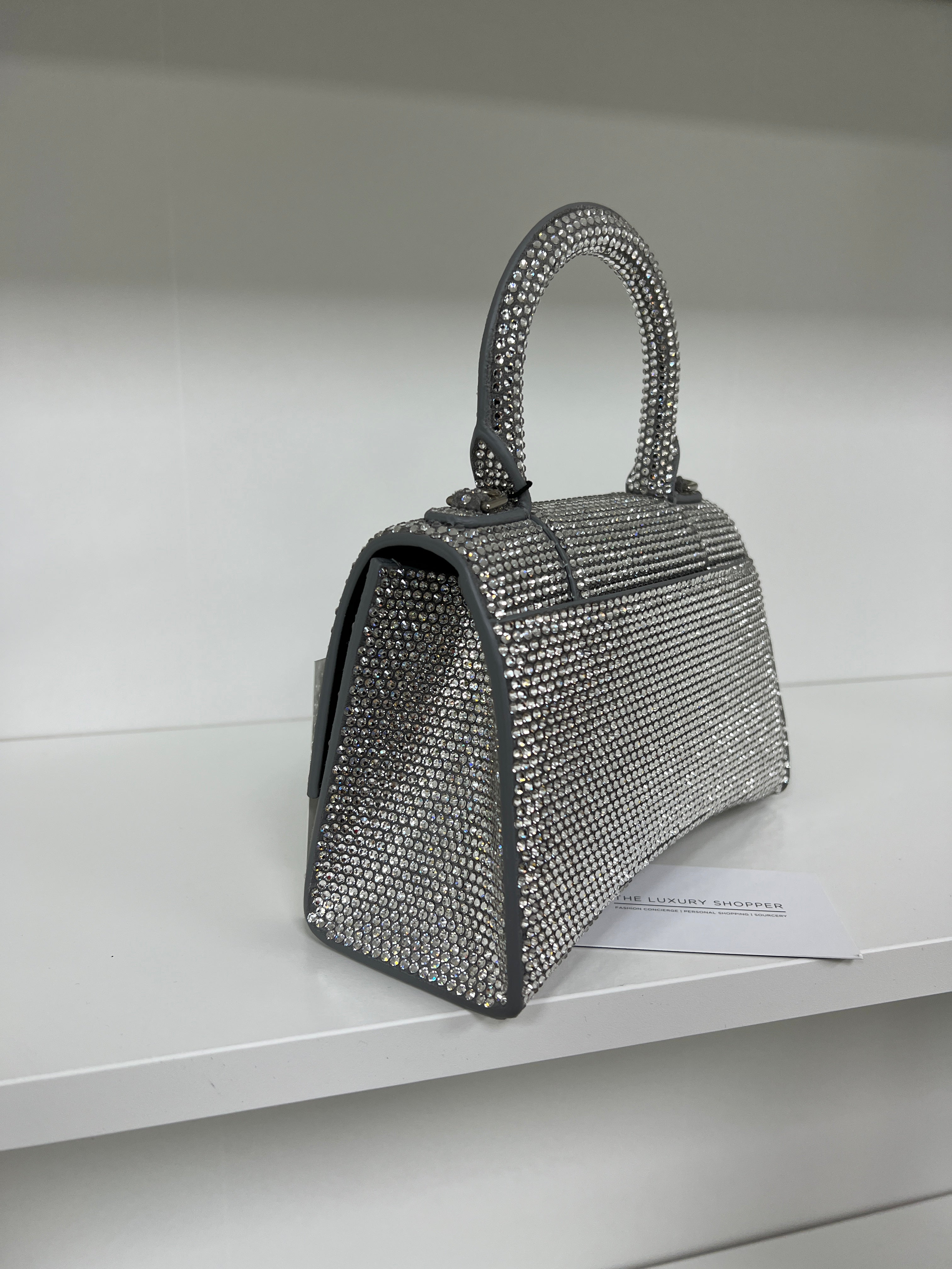 Balenciaga Crystal Rhinestone Embellished XS Hourglass Bag