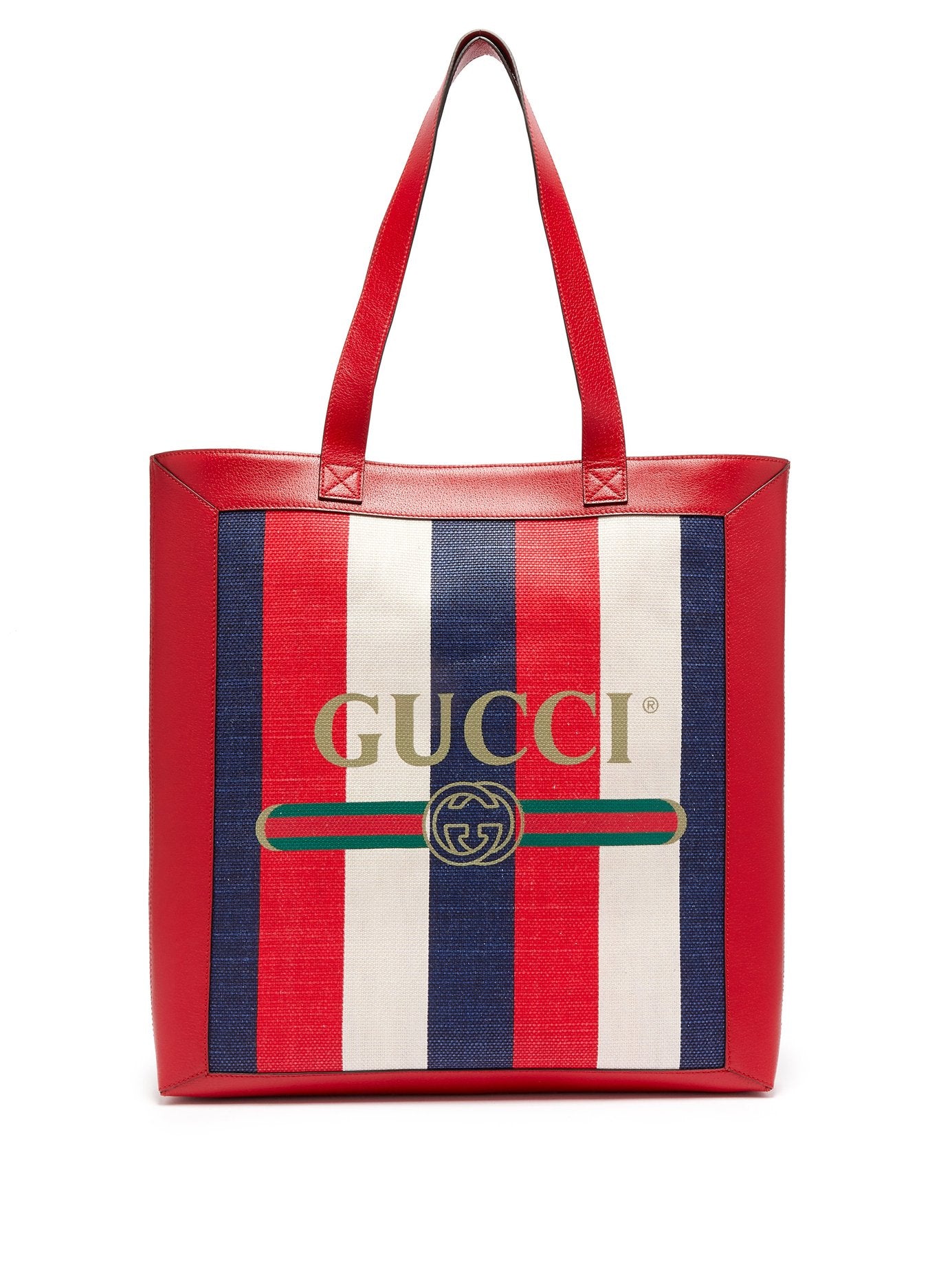 Gucci Striped Large Tote Bag