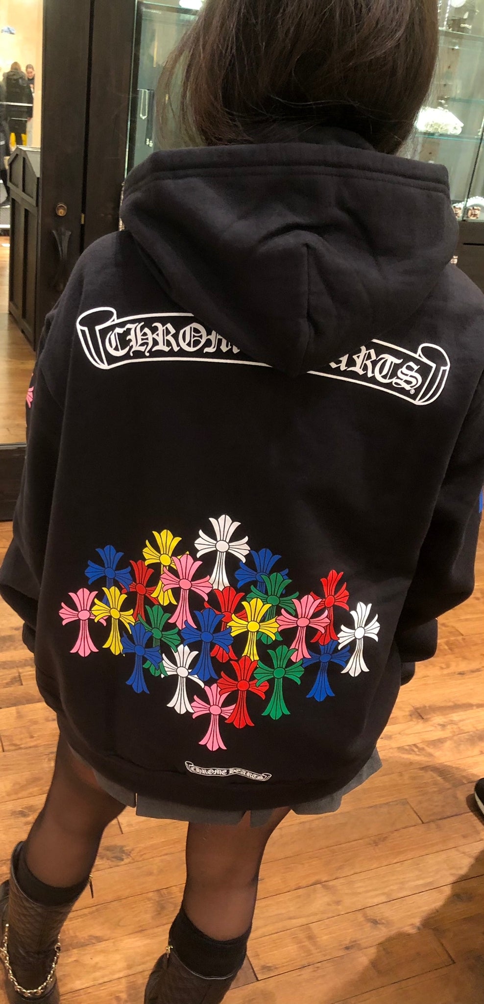 Chrome Hearts Multi Color Cross Zip Up Hoodie